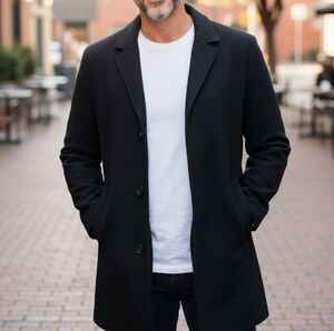 Men's Wool Velour Trench Coat